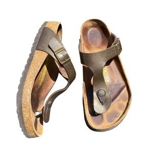 Birkenstock Brown Sandals with Cork Footbed and Adjustable Straps